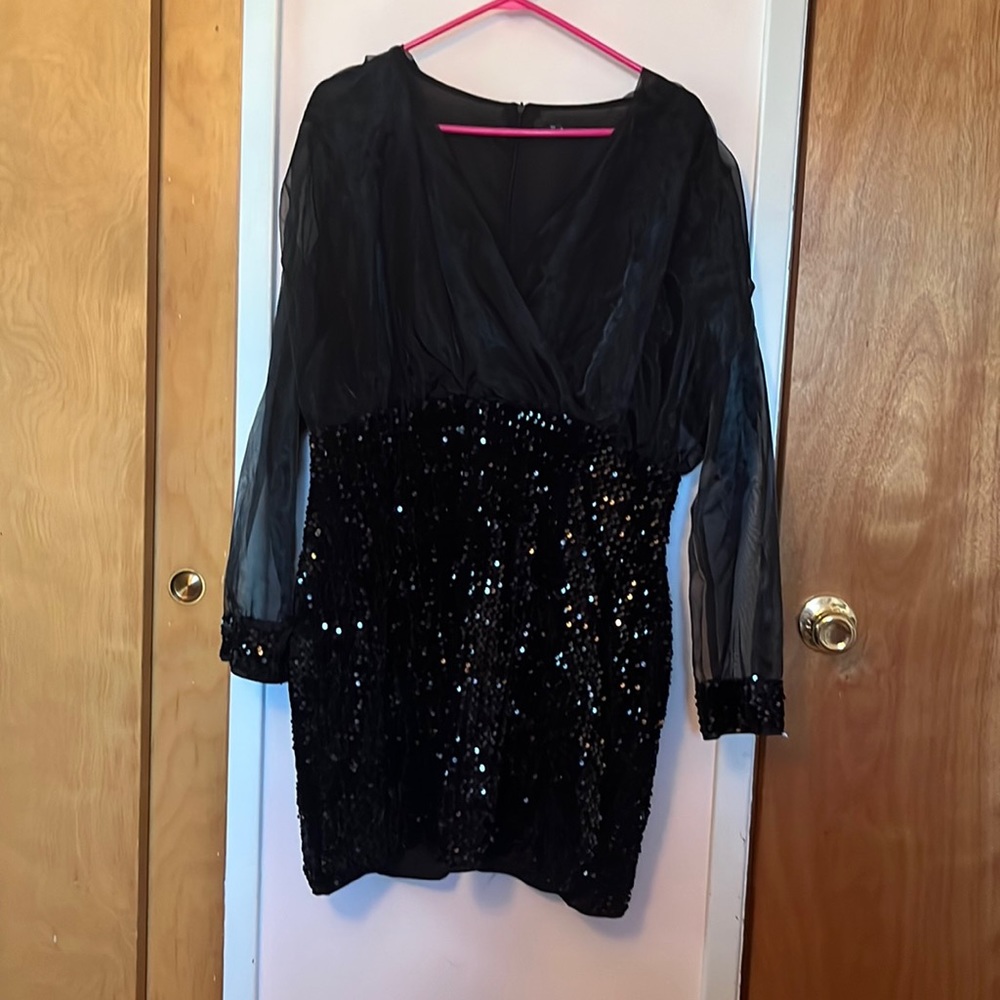 SHEIN black sequin dress